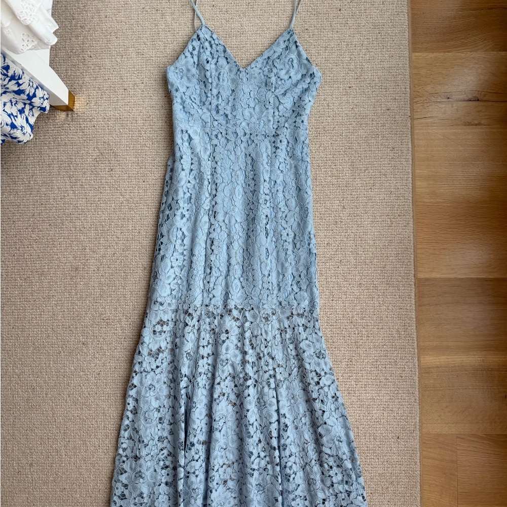 NBD Sky Blue Lace Maxi Dress